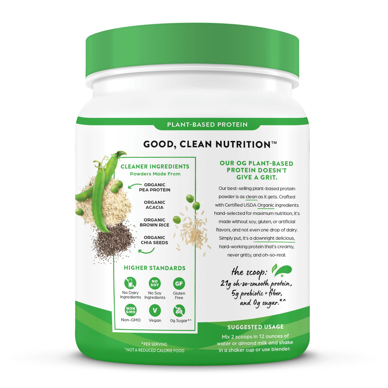 Orgain Organic Plant Based Protein Powder, Sweet Vanilla Bean (1X1.02 Lb  )